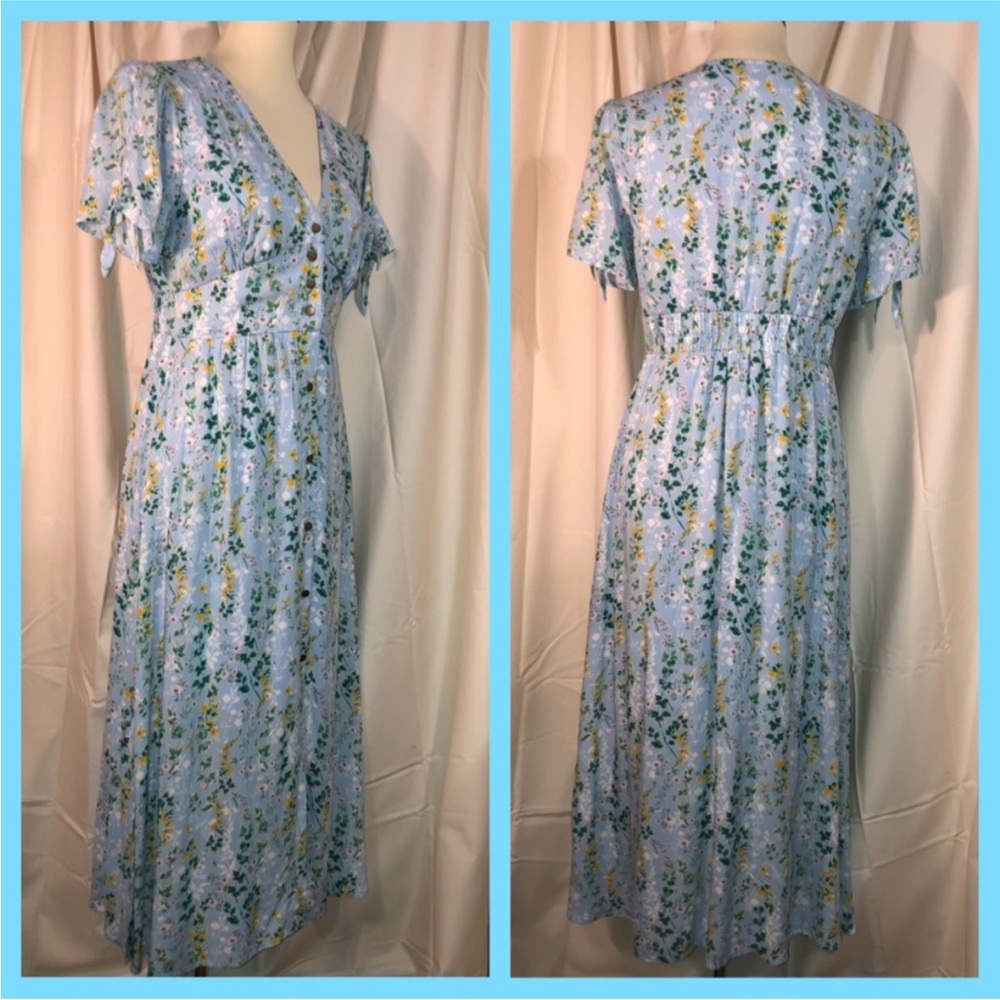 Floral Blue Maxi Dress